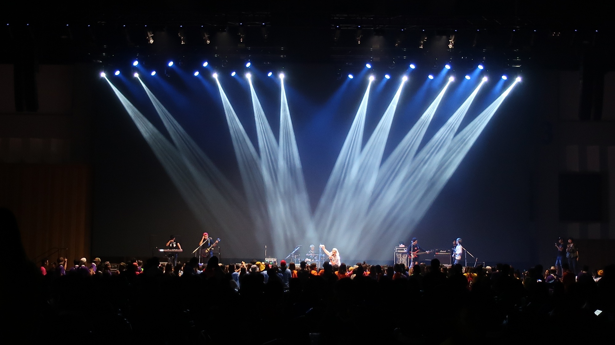 concert on stage and lighting